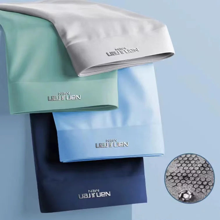 4-pack men’s ice silk boxer shorts in assorted colors with U convex pouch 4 different colors 2