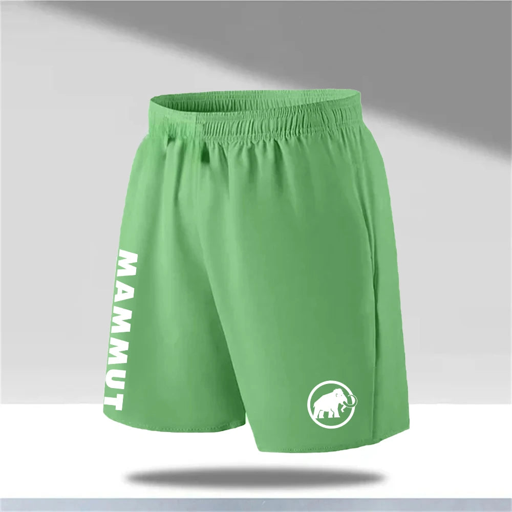 2025 3D printed outdoor hiking running men’s shorts, breathable drawstring waist sports fitness quick-drying motorcycle shorts l green