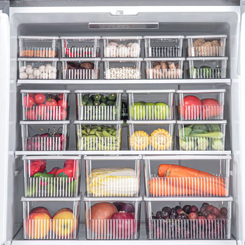 Transparent fridge food storage container for fruits, vegetables, and kitchen organization -4