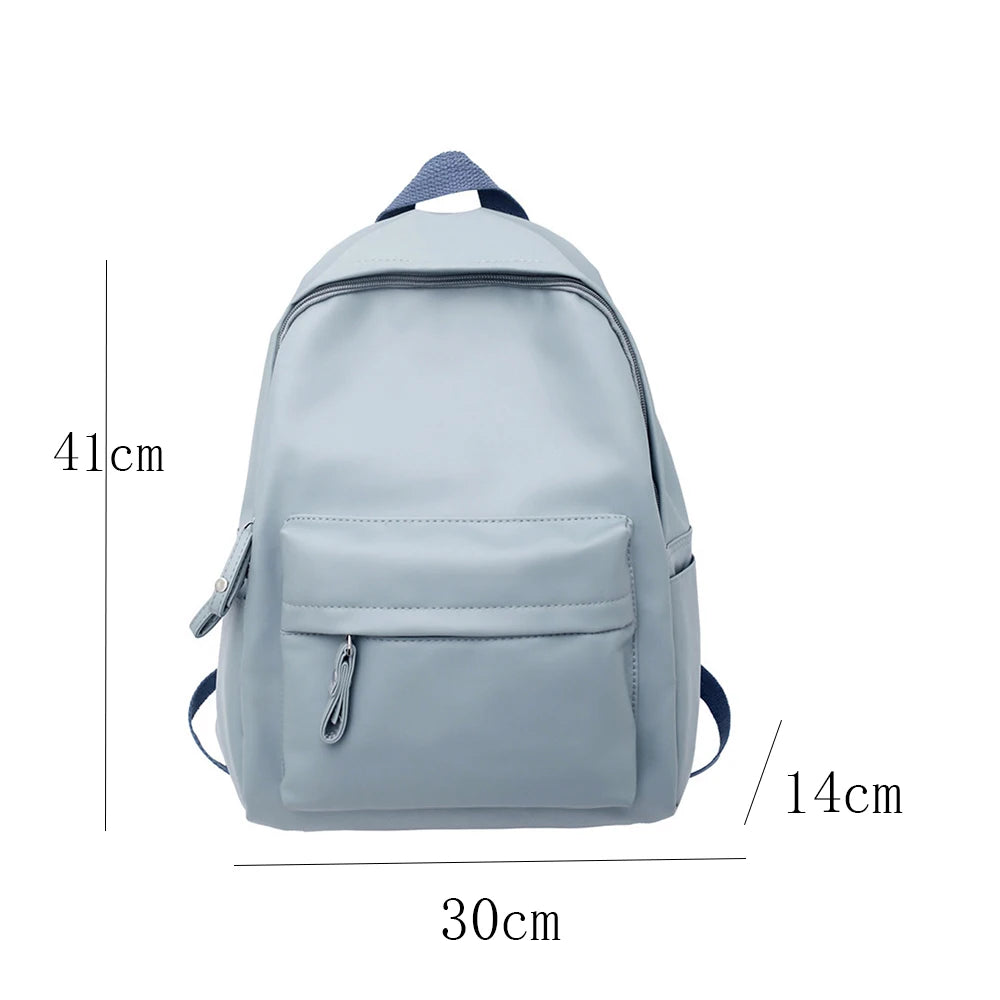 Embroidered Name Retro High School Student PU Bag   - blue