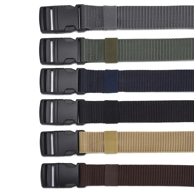 Men’s imitation nylon tactical belt with plastic buckle for outdoor work -  all colors