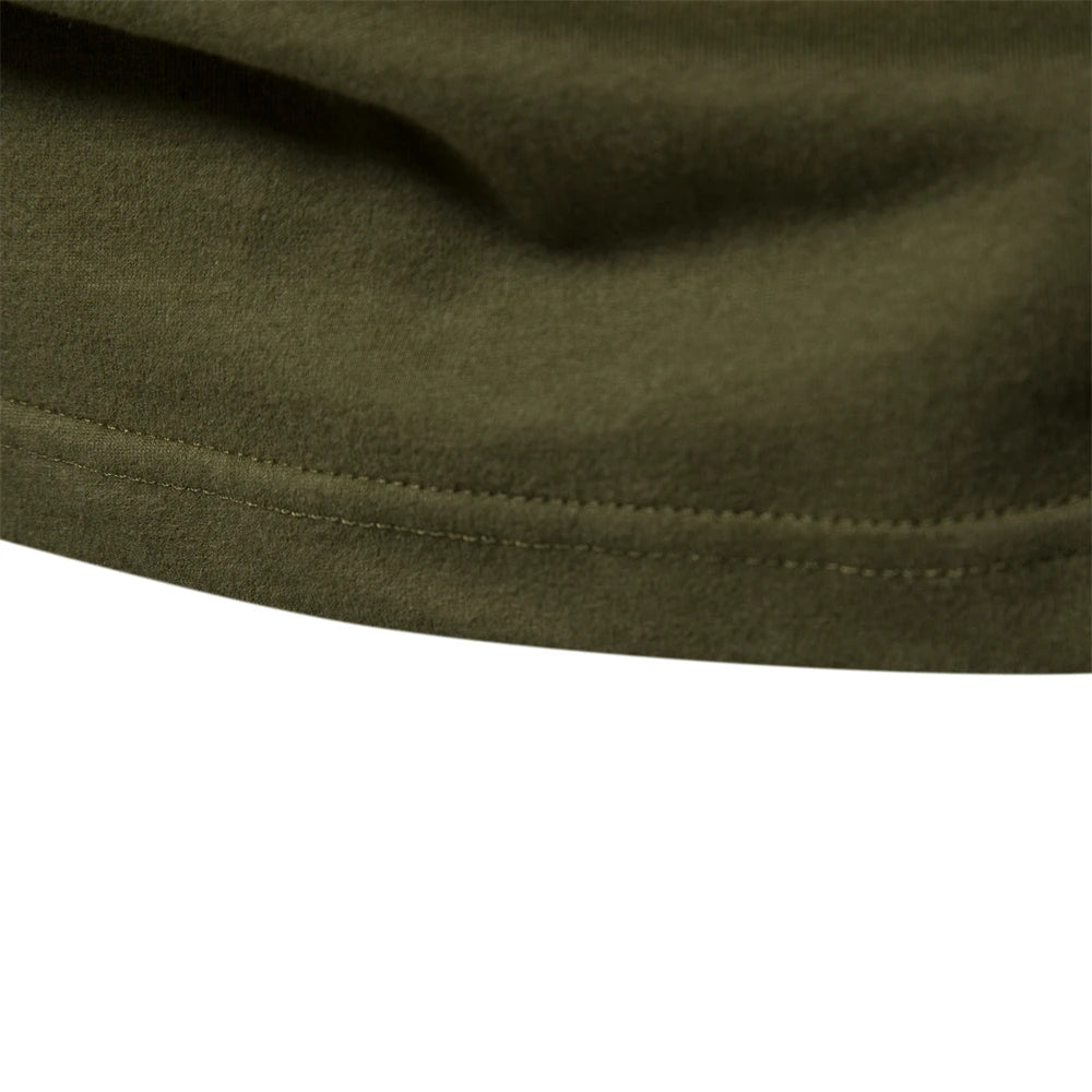 AIOPESON men's 100% cotton long sleeve patchwork casual t-shirt -close up green