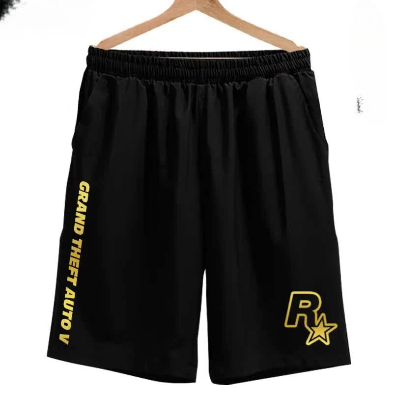 Grand Theft Game Men’s Shorts – Quick-Dry Summer Sweatpants