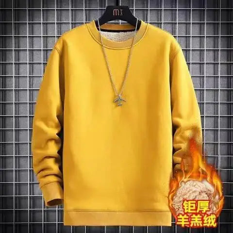 Men Winter Thicken Sweatshirt - yellow