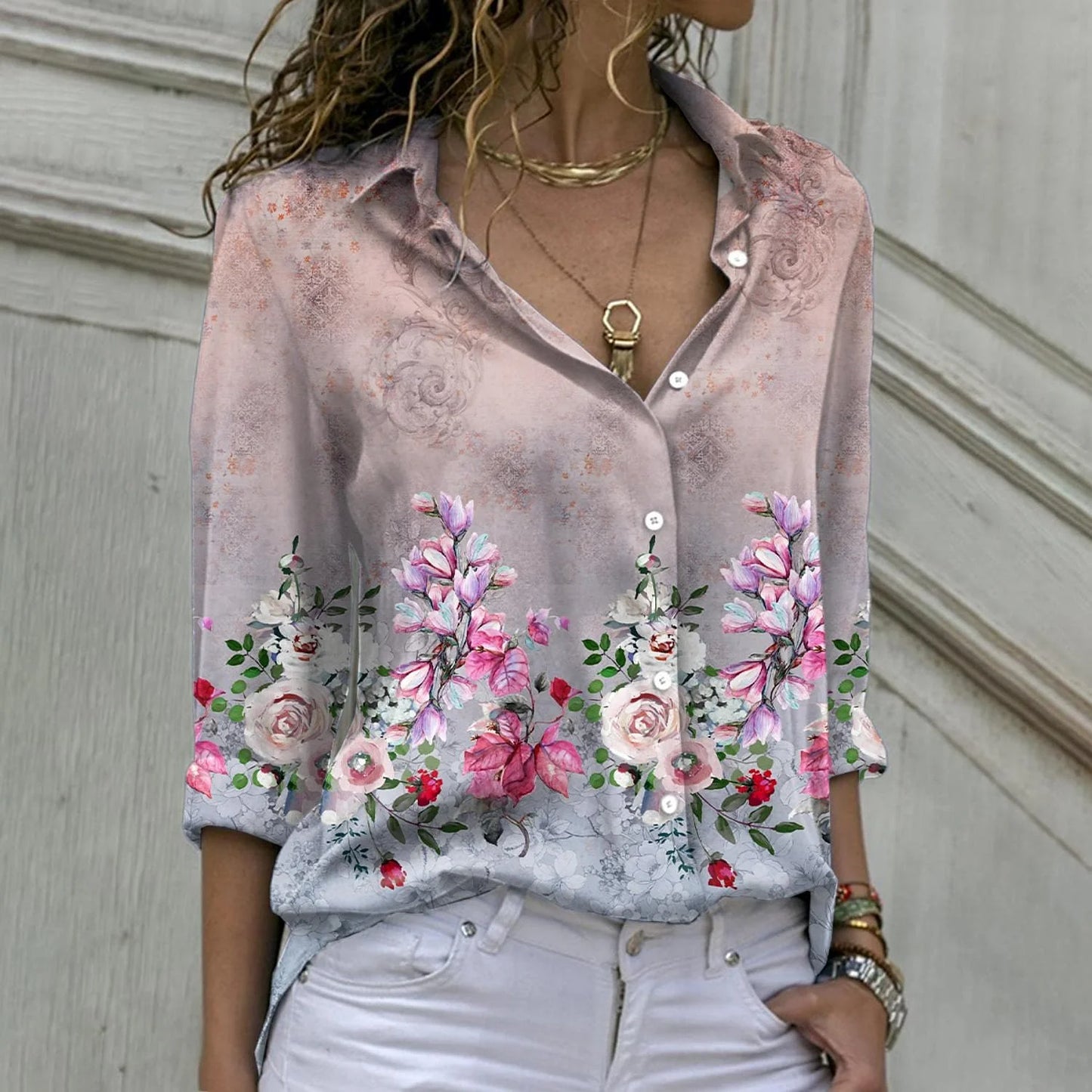 Elegant Loose Shirt for Women | Casual Long Sleeve Top