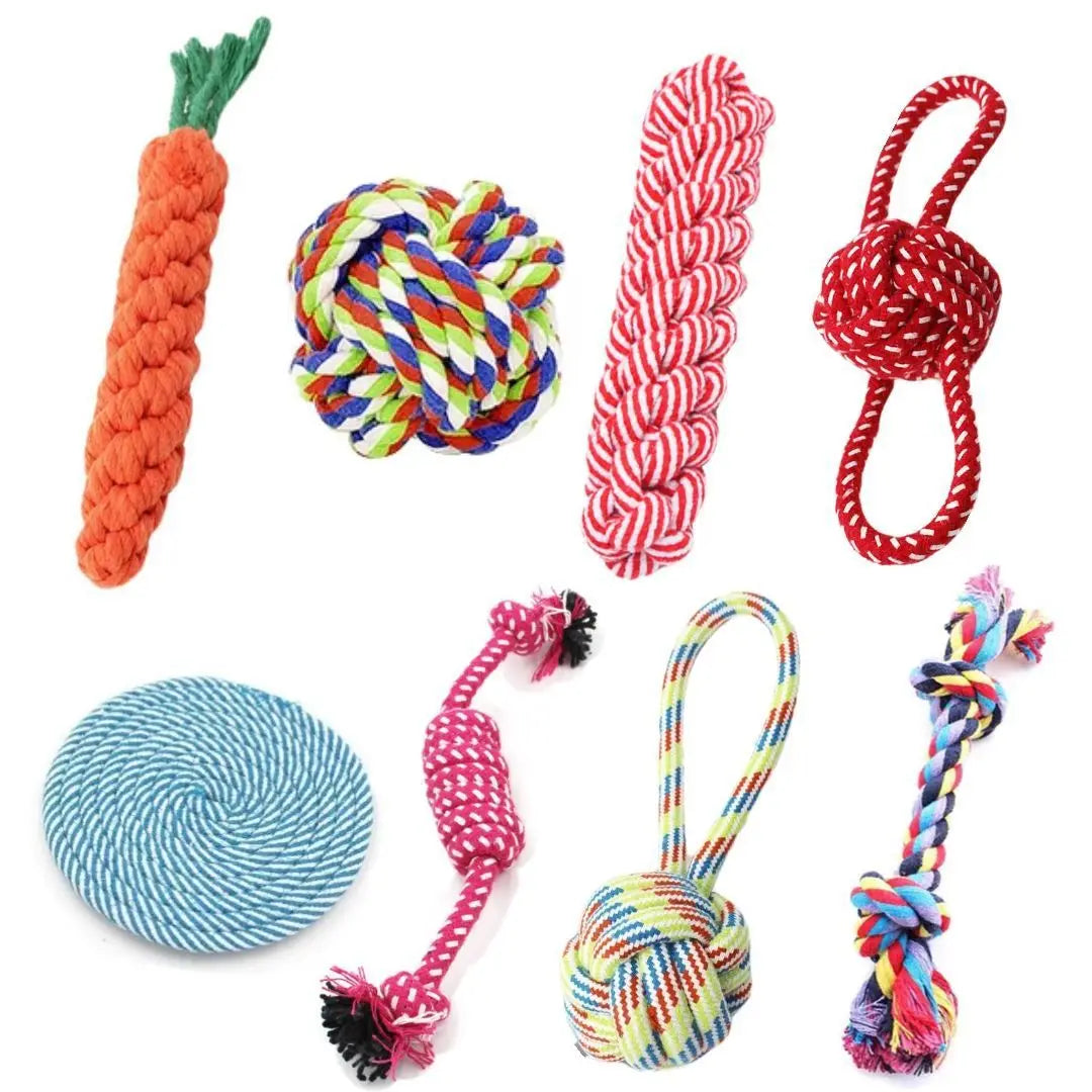 Dog Toy Rope Cotton Puppy Cleaning Teeth and Chew Resistant 1PC