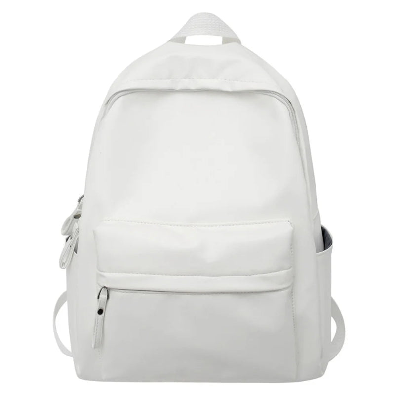 Embroidered Name Retro High School Student PU Bag - white1