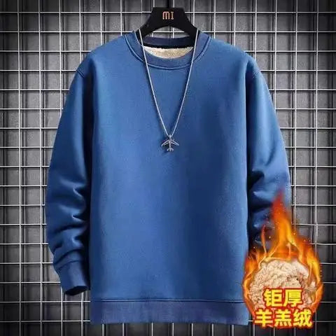 Men Winter Thicken Sweatshirt - blue