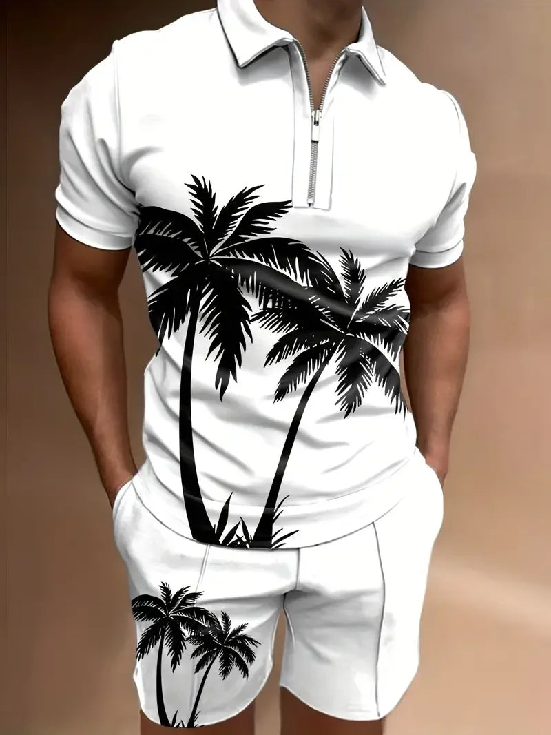 Polo Shirt + Shorts Set - white
