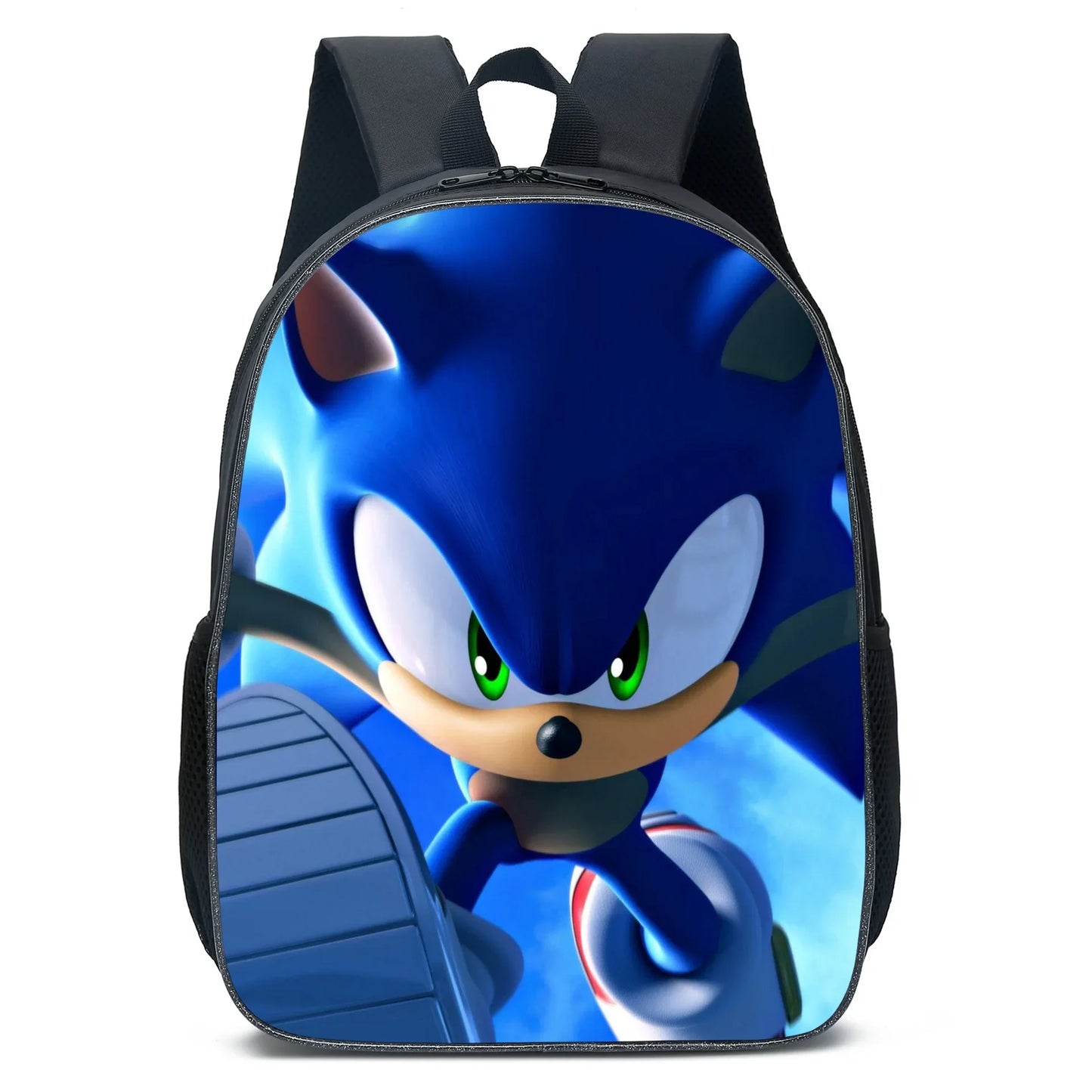 Backpack with Sonic the Hedgehog design on a white background