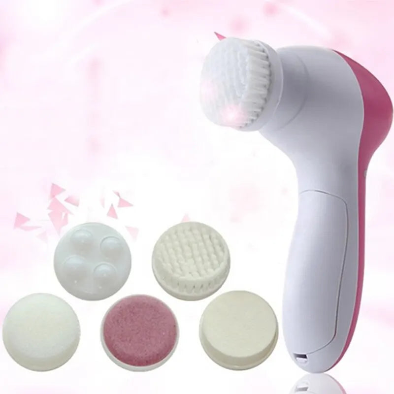 Electric Facial Cleaner 5 IN 1 Brush - pink 6