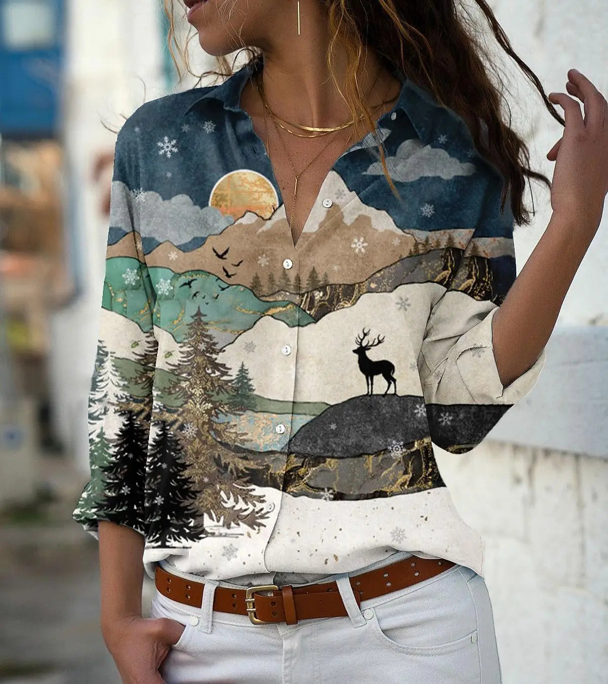 Elegant Loose Shirt for Women | Casual Long Sleeve Top