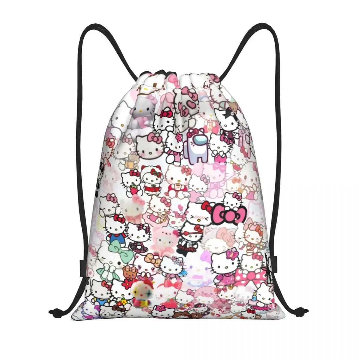 Custom Hello Kitty Cat Drawstring Backpack - many colors