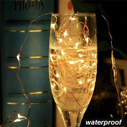 Led Strings Copper Wire 3XAA Battery Operated Christmas Wedding Party Decoration 2M 5M 10M 100LED String Fairy Lights