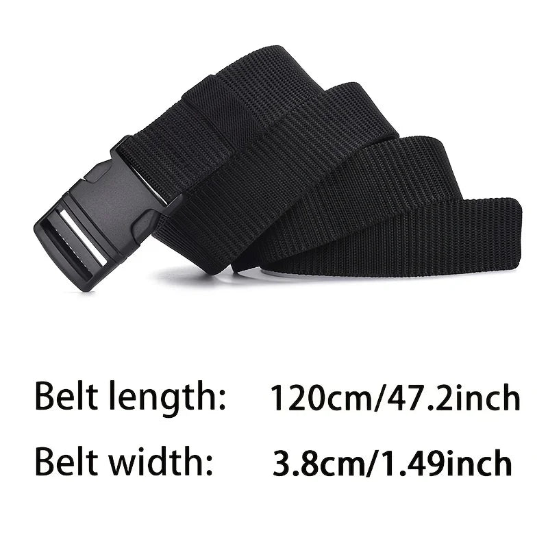 Men’s imitation nylon tactical belt with plastic buckle for outdoor work- belts lengh