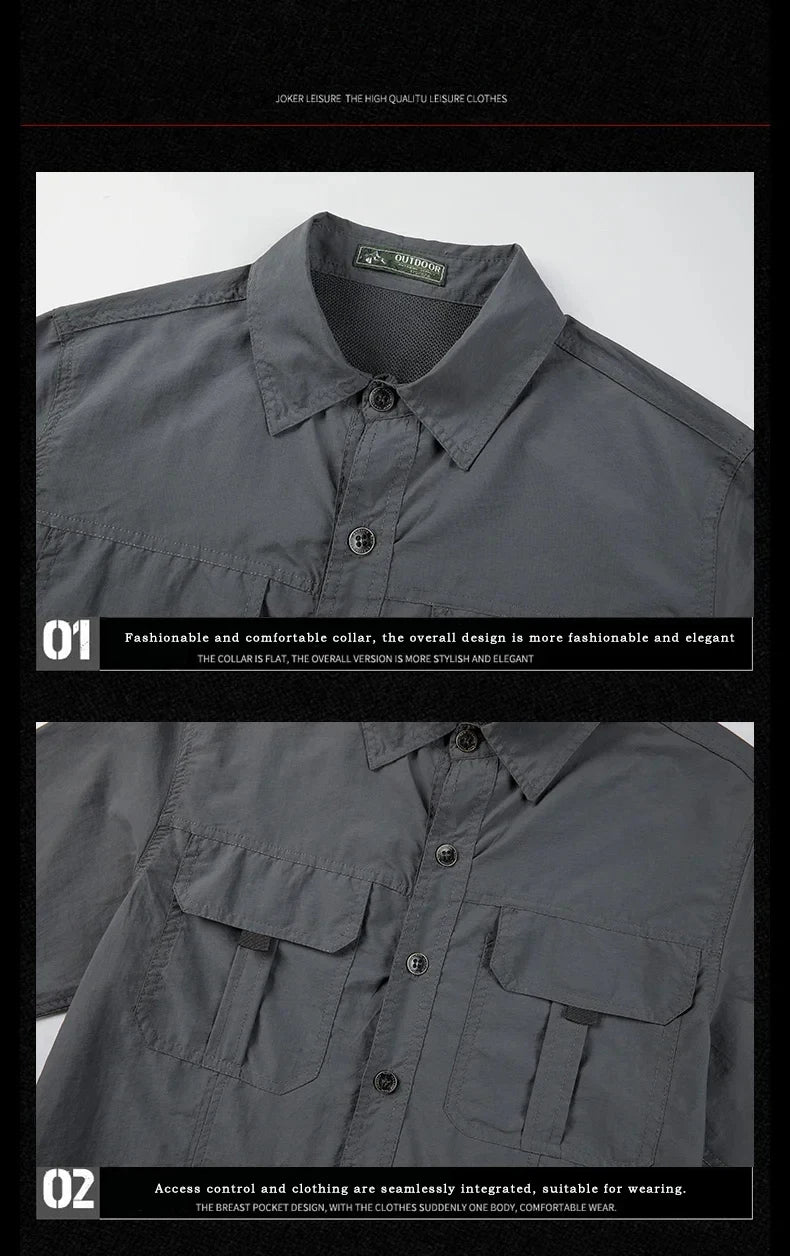 Gray shirt with collar and buttons on a white background