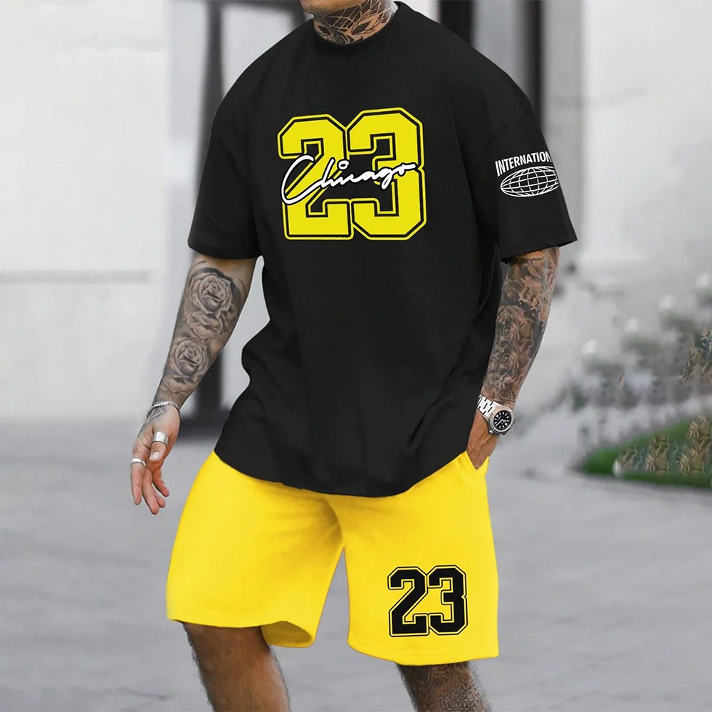 2024 New Fashion 3D Printed Men's Oversized Summer Suit Short Sleeve Shirt and Shorts Set Casual Sportswear Outfit