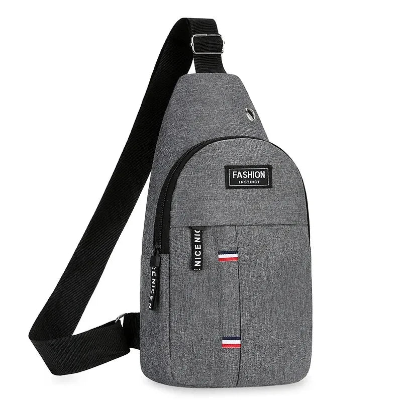 Men's One Shoulder Crossbody Bag - gray 4