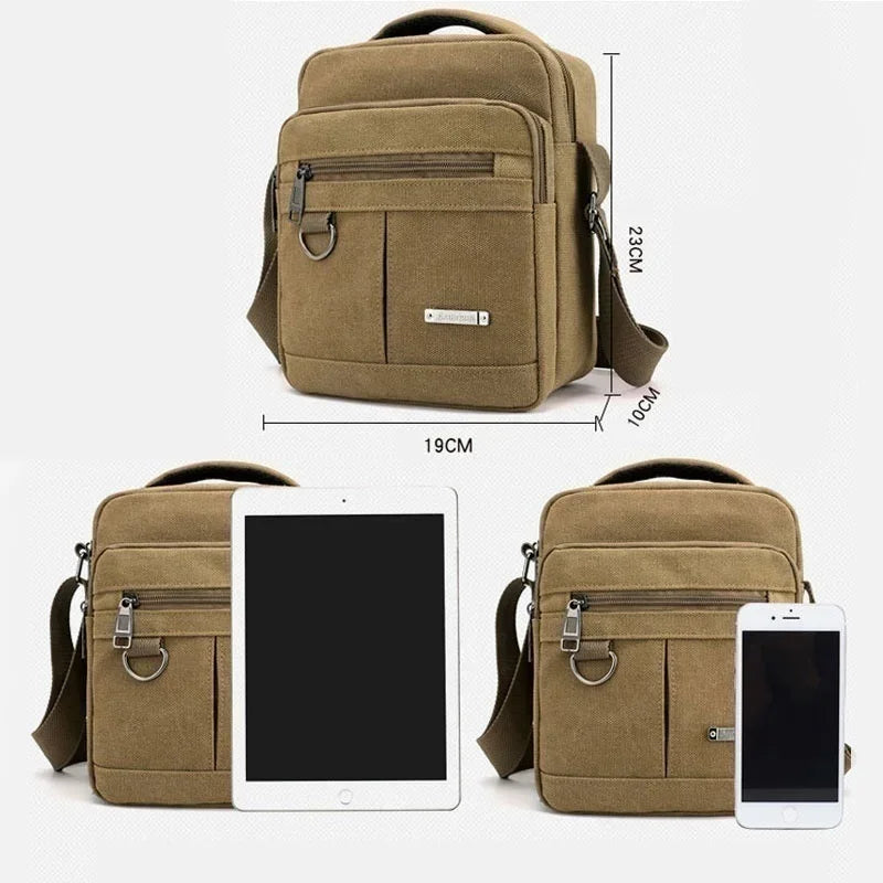 Fashion Mens Canvas Bag Casual Handbag - size