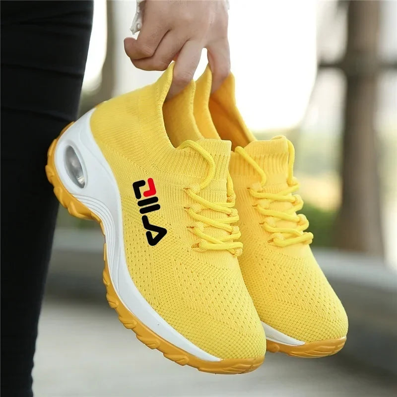 Women Tennis Shoes Breathable. -yellow3