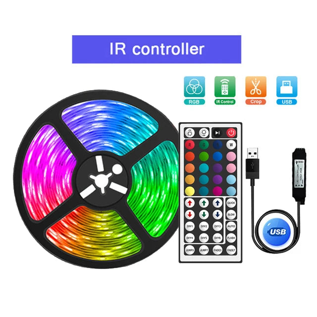 USB RGB 5050 LED strip lights with Bluetooth app control for room and TV backlight decor -02