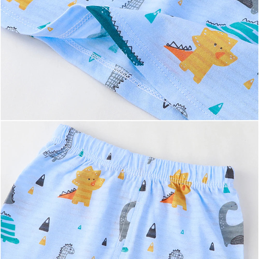 Children’s long sleeve pajama set with cute design – lightweight and comfy sleepwear outfit blue