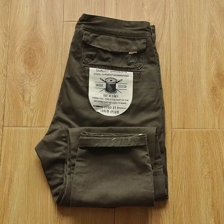 Cargo Pants American Retro Heavy-duty  - unique green