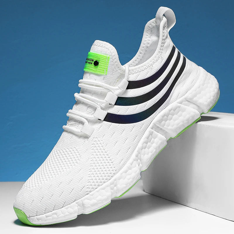 sneakers designed with breathable mesh and cushioned soles for all-day comfort in sports and casual wear. white 02