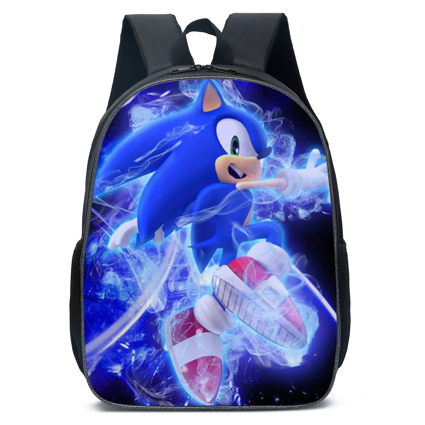 Backpack with Sonic the Hedgehog design on a white background