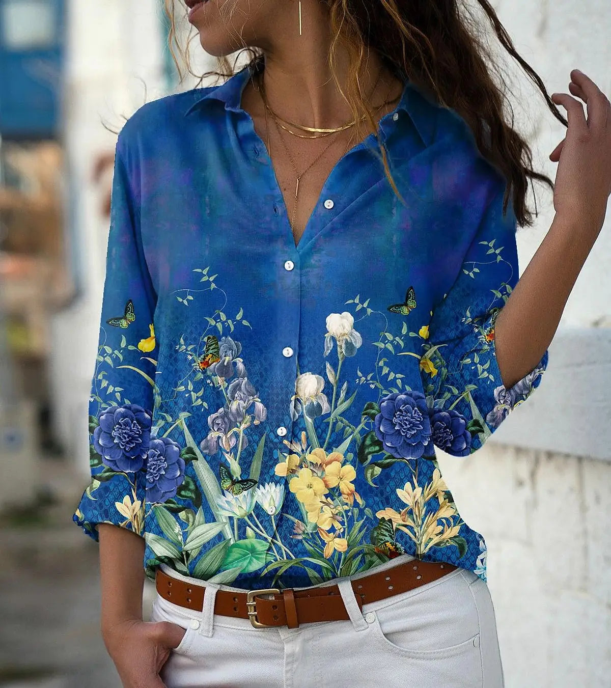 Elegant Loose Shirt for Women | Casual Long Sleeve Top
