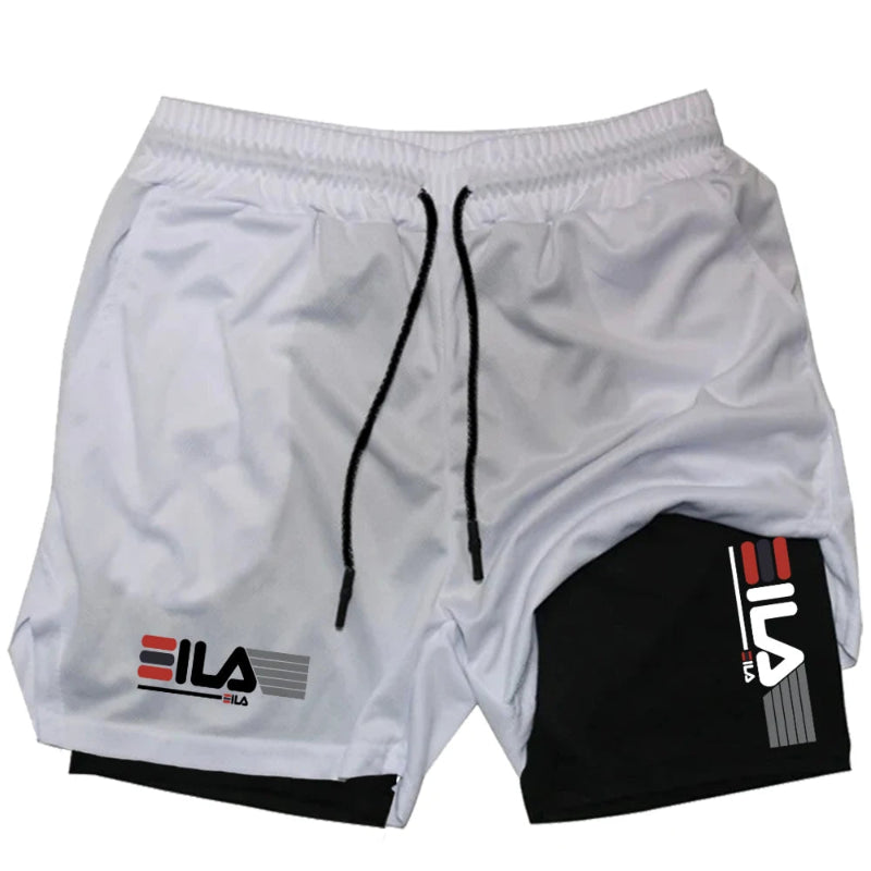Men’s 2-in-1 Running Shorts – white black