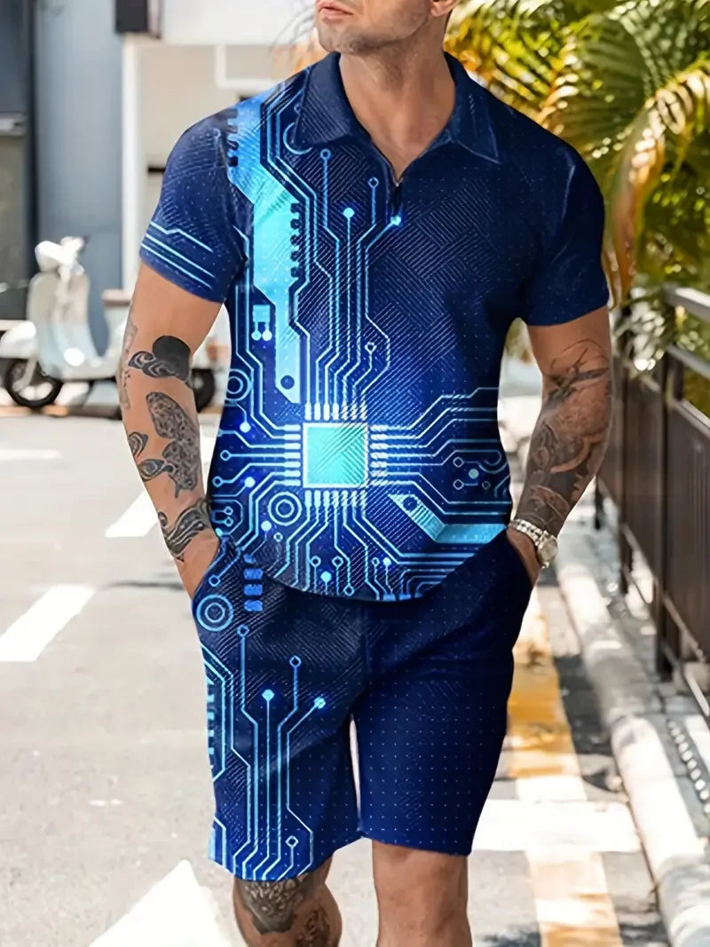 Polo Shirt + Shorts Set - blue01