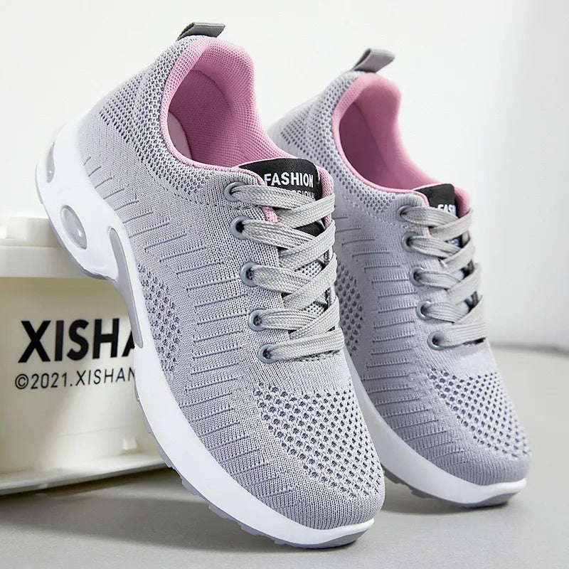 women's shoes large size running  -  gray