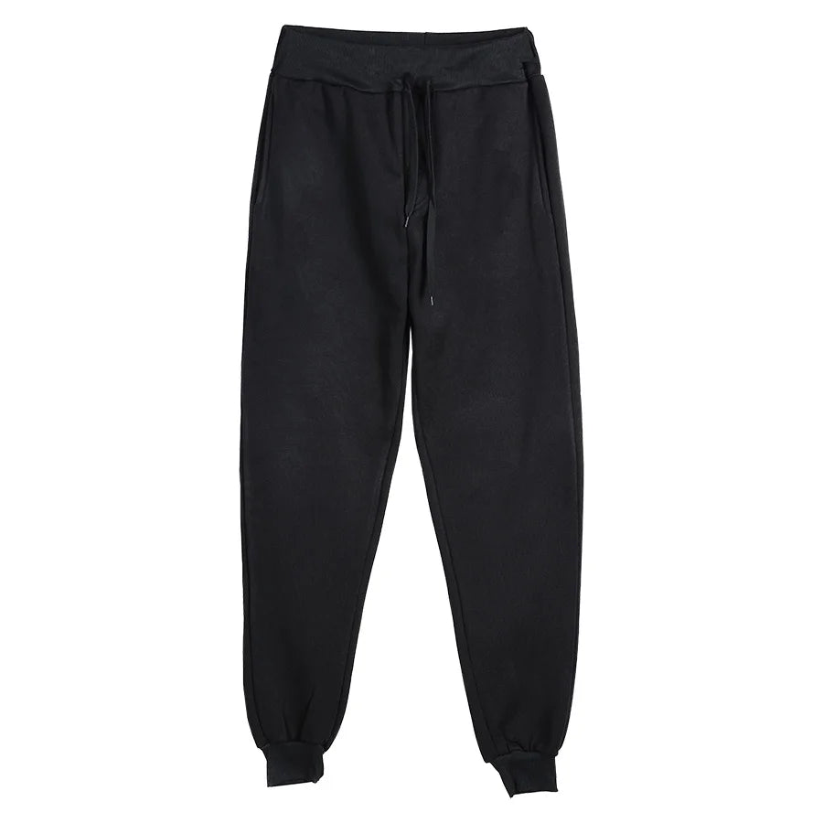 Black sweatpants on a white background