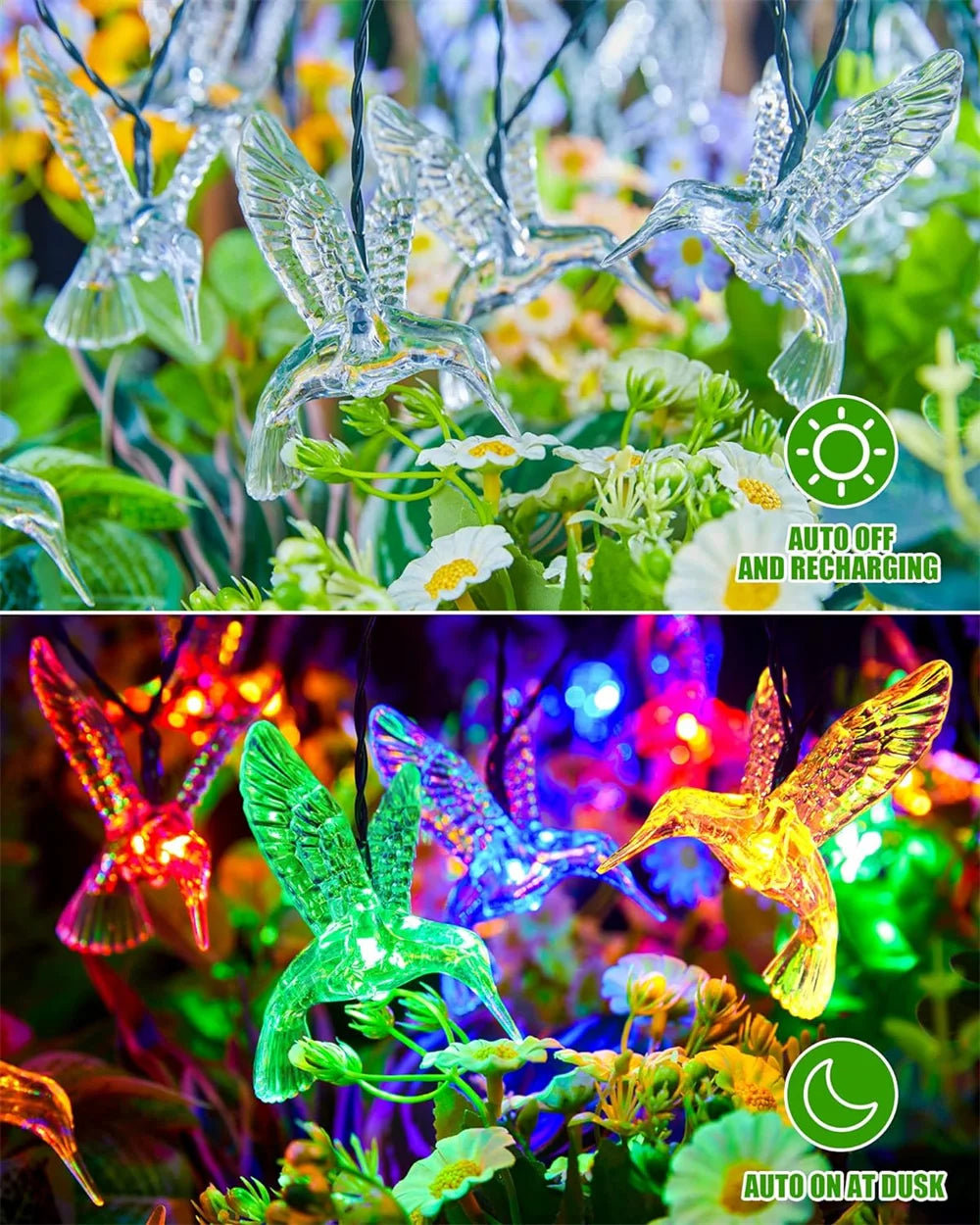 Solar Hummingbird String Lights Outdoor 3