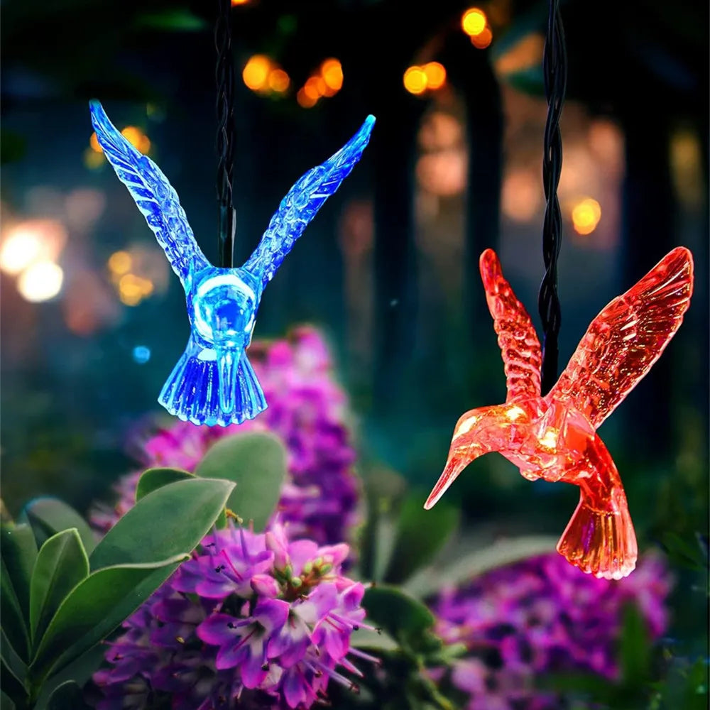 Solar Hummingbird String Lights Outdoor 2