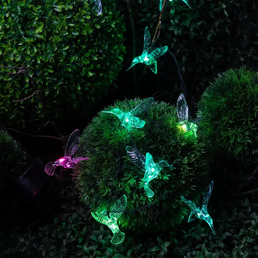 Solar Hummingbird String Lights Outdoor 4