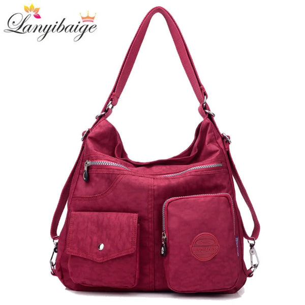 Luxury Waterproof Women’s Designer Handbag Large Capacity Crossbody Tote- red