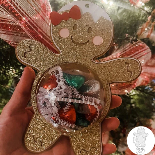 Gingerbread-shaped metal cutting die for Christmas tree ornament, candy holder, and scrapbook making