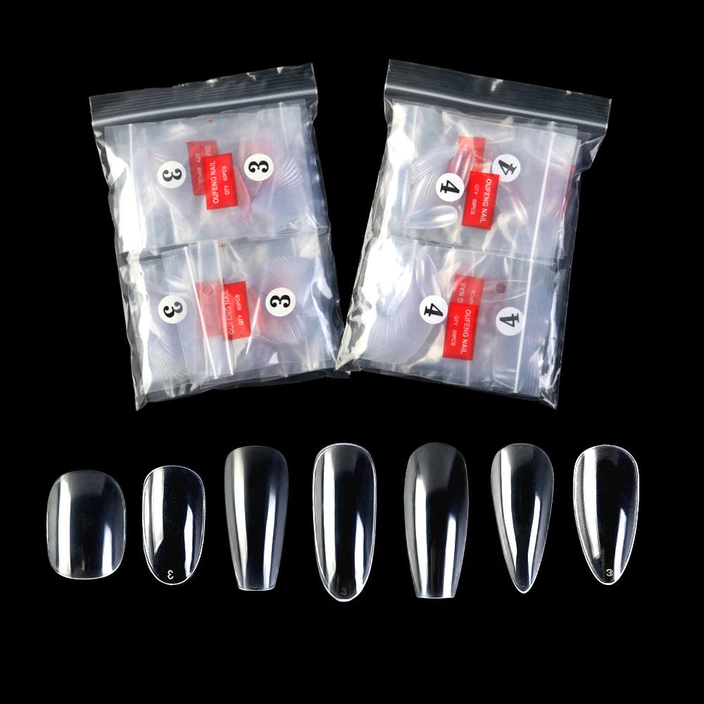 False Nails Single Clear Natural Color -04