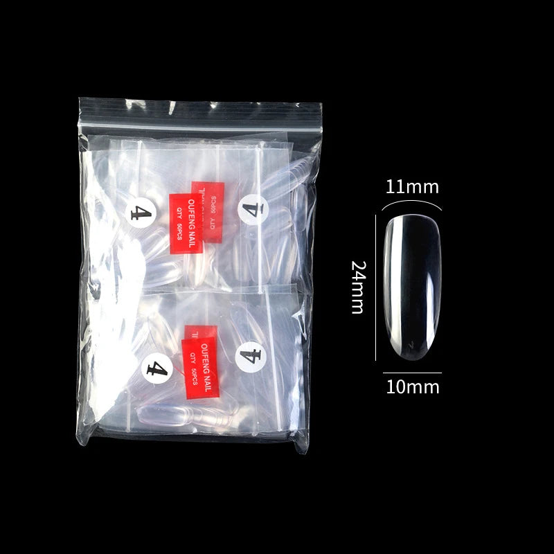 False Nails Single Clear Natural Color -08