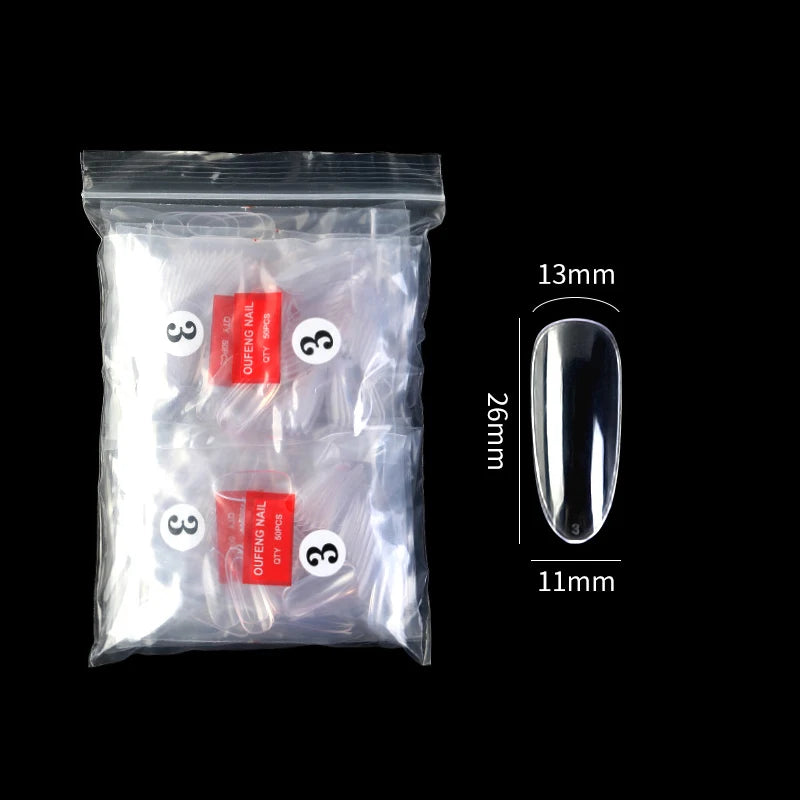 False Nails Single Clear Natural Color -09