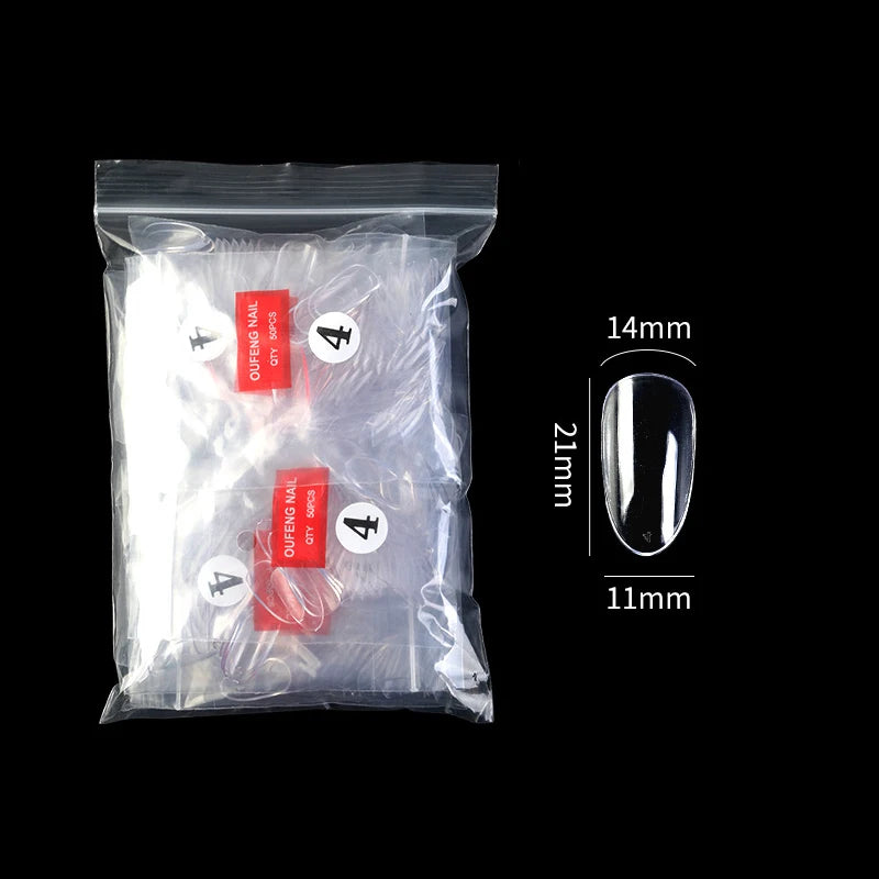 False Nails Single Clear Natural Color -12