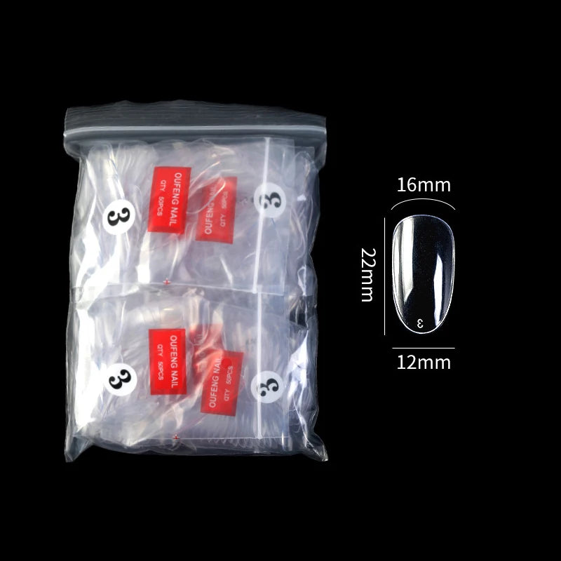 False Nails Single Clear Natural Color -13