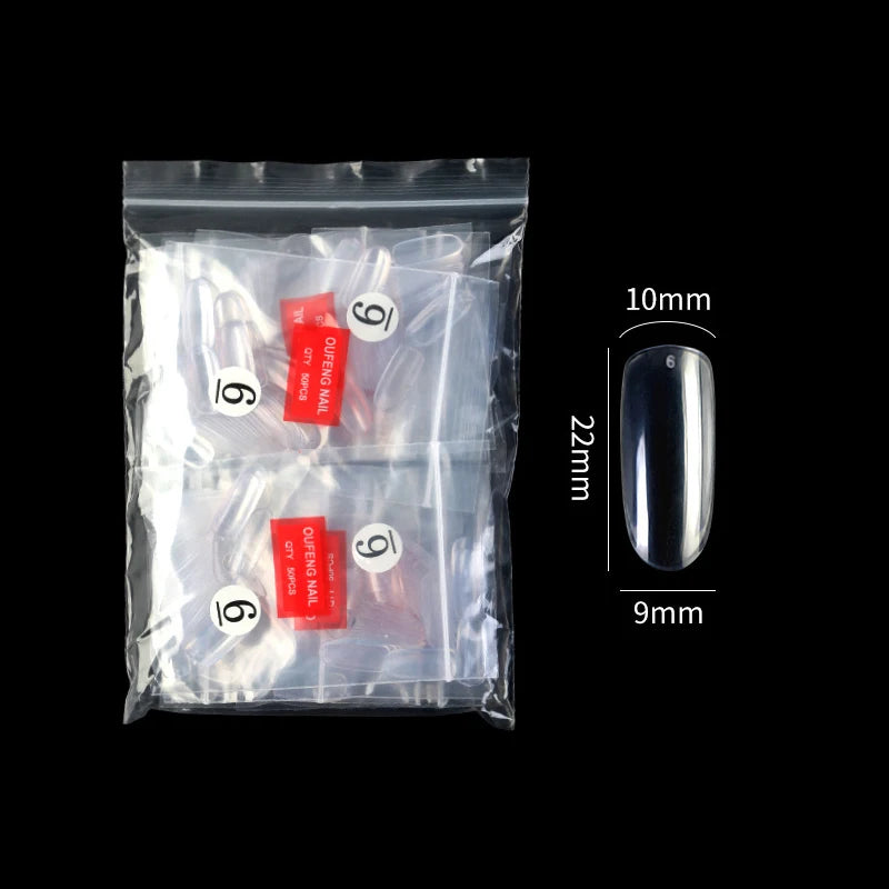 False Nails Single Clear Natural Color -14