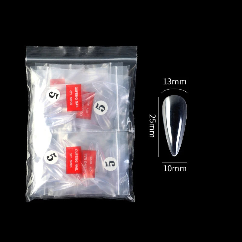 False Nails Single Clear Natural Color -15