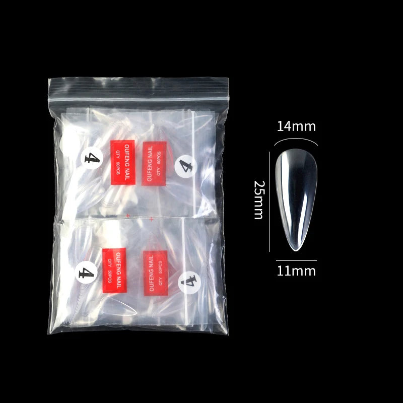 False Nails Single Clear Natural Color -16