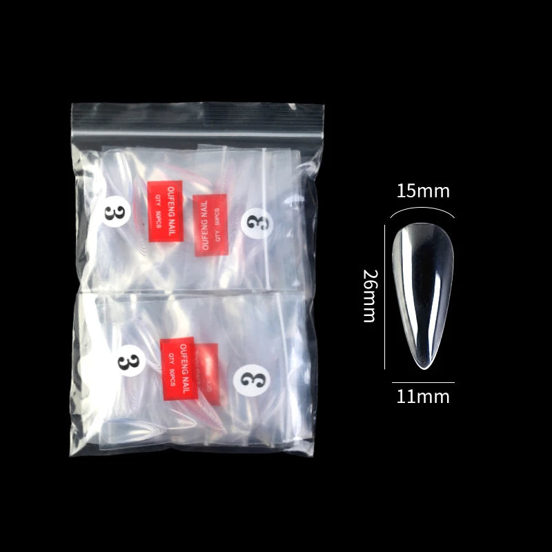 False Nails Single Clear Natural Color -17