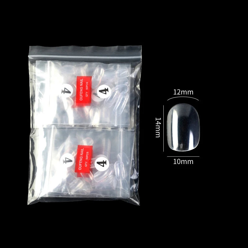 False Nails Single Clear Natural Color -18