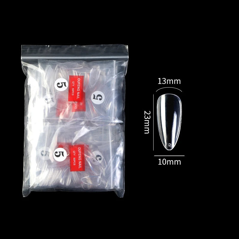 False Nails Single Clear Natural Color -19